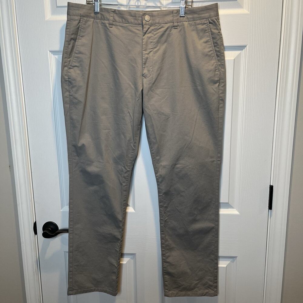 Bonobos Men’s 38X30 Pants Gray Slim Fit Khakis Chinos Flat Front Twill Workwear